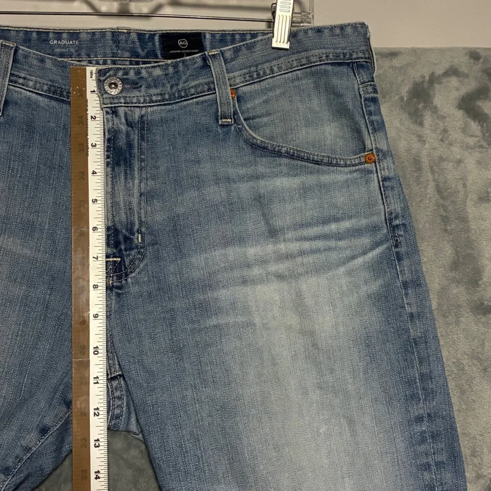 AG Graduate Tailored Leg Denim Jeans‎ Mens 36x34 Light Wash Blue